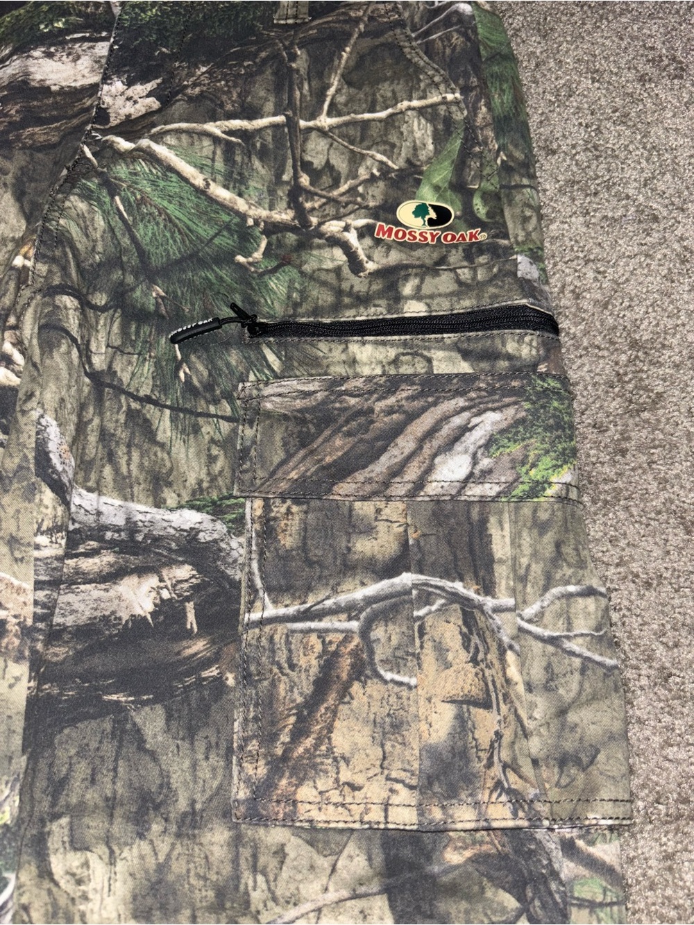 Mossy Oak Men’s Mossy Camo Cargo Pants - Green/Brown 28-30 - Picture 5 of 5